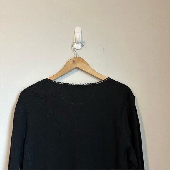 Lauren Ralph Lauren Black Thermal Waffle Knit Long Sleeves Shirt Dress Size XL - Picture 6 of 9